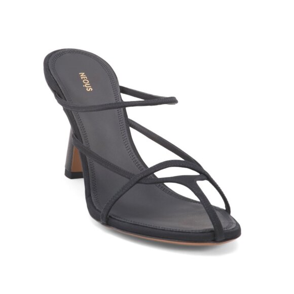 NEOUS Black Made In Italy Pherka Heeled Sandals - Picture 1 of 2